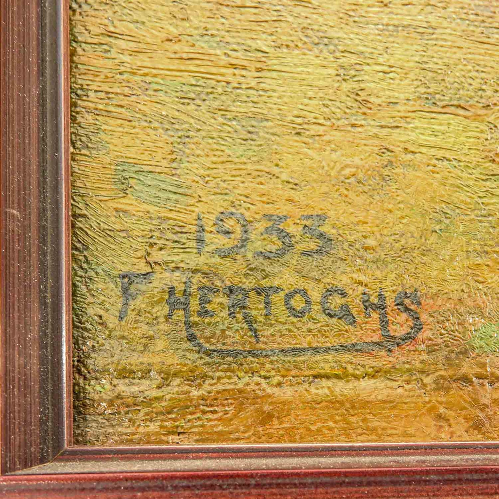 An Oil on Canvas Signed Hertoghs 1933 - Bild 3 aus 6