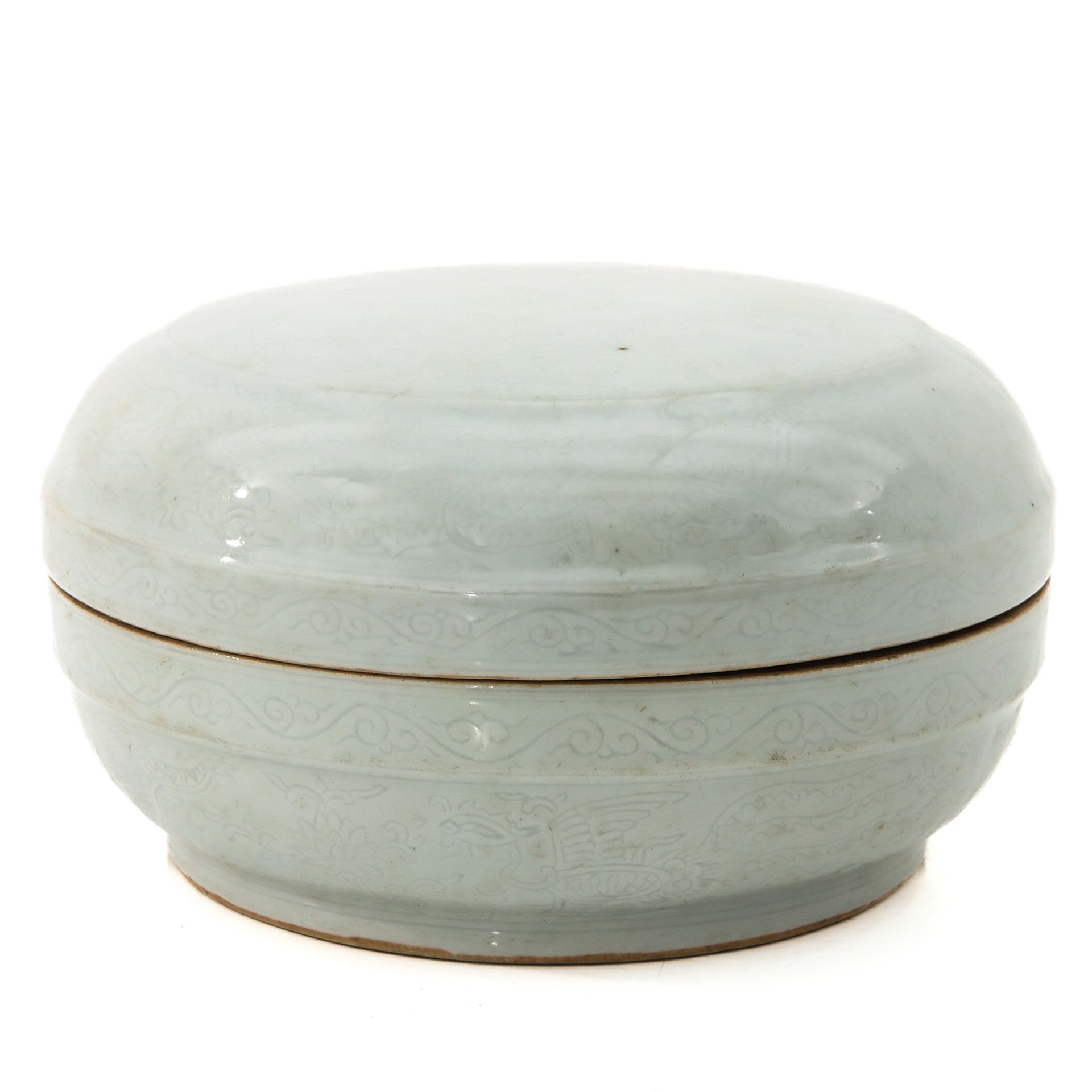 A Round Celadon Box