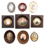 A Collection of 9 Miniature Portraits