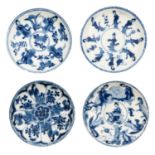 A Collection of 4 Small Blue and White Plates