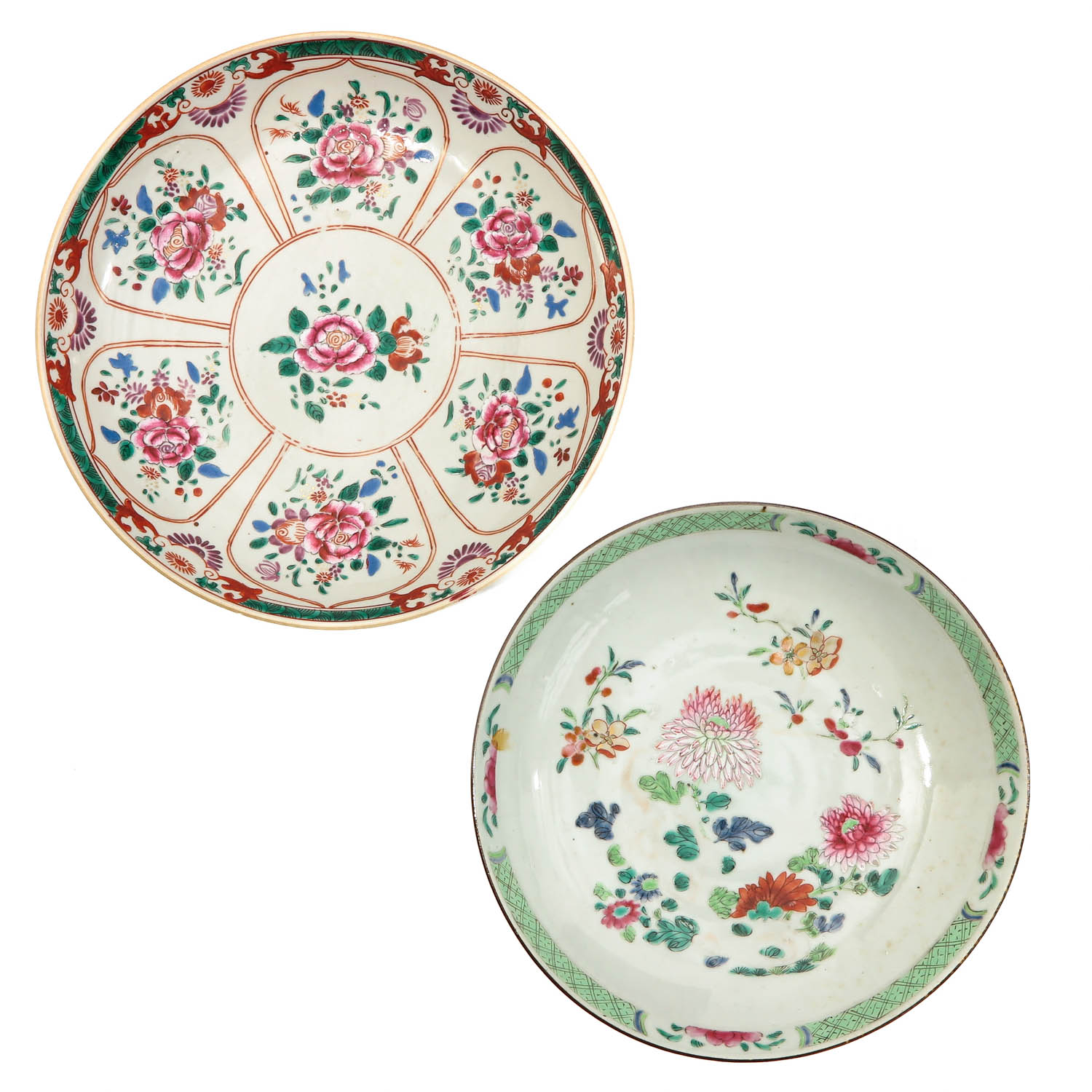 A Lot of 2 Famille Rose Plates