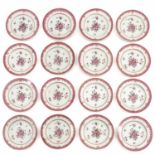 A Series of 16 Famille Rose Decor Plates