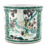 A Famille Verte Brush Pot