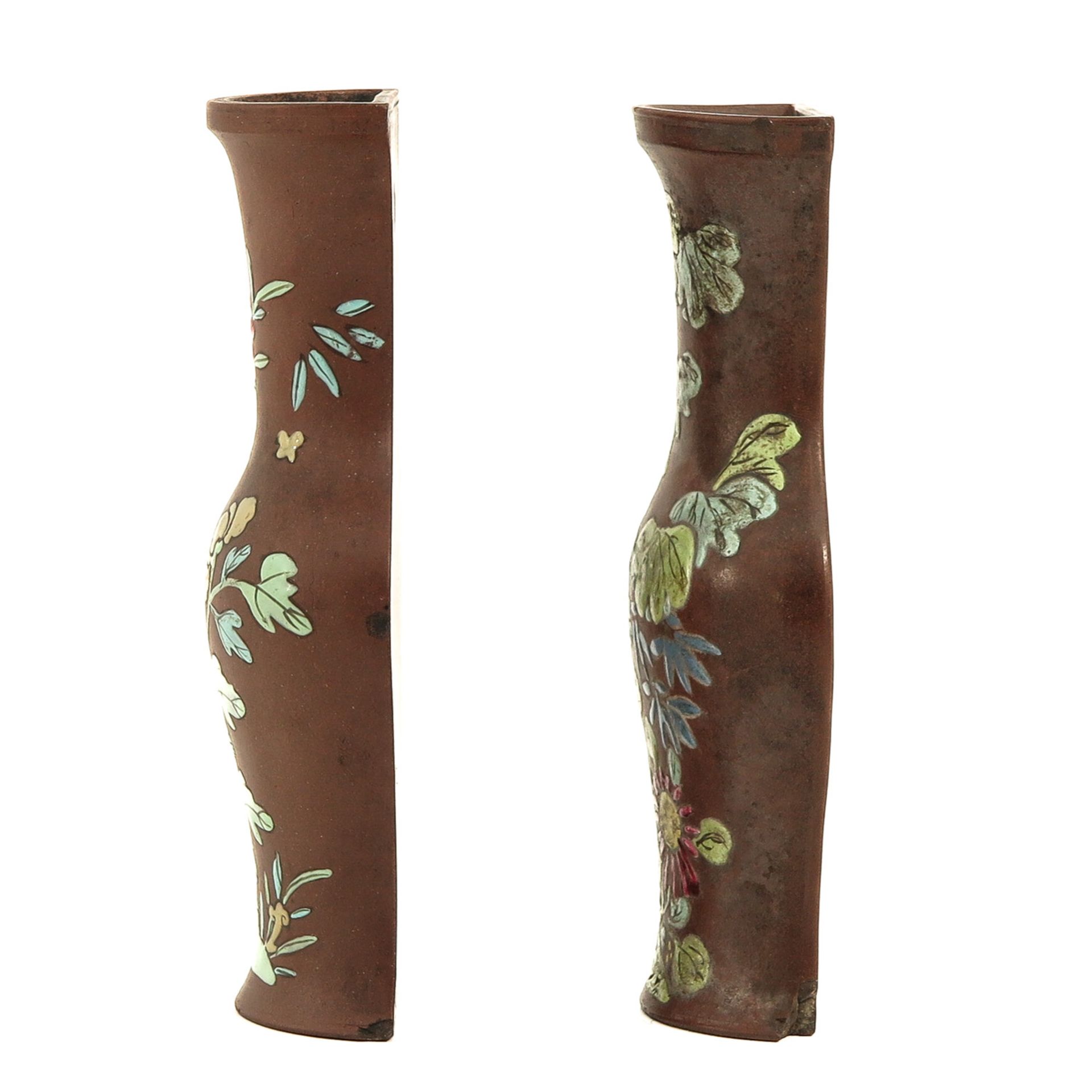 A Pair of Yixing Wall Vases - Image 2 of 9