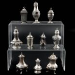 A Collection of 10 Silver Castors