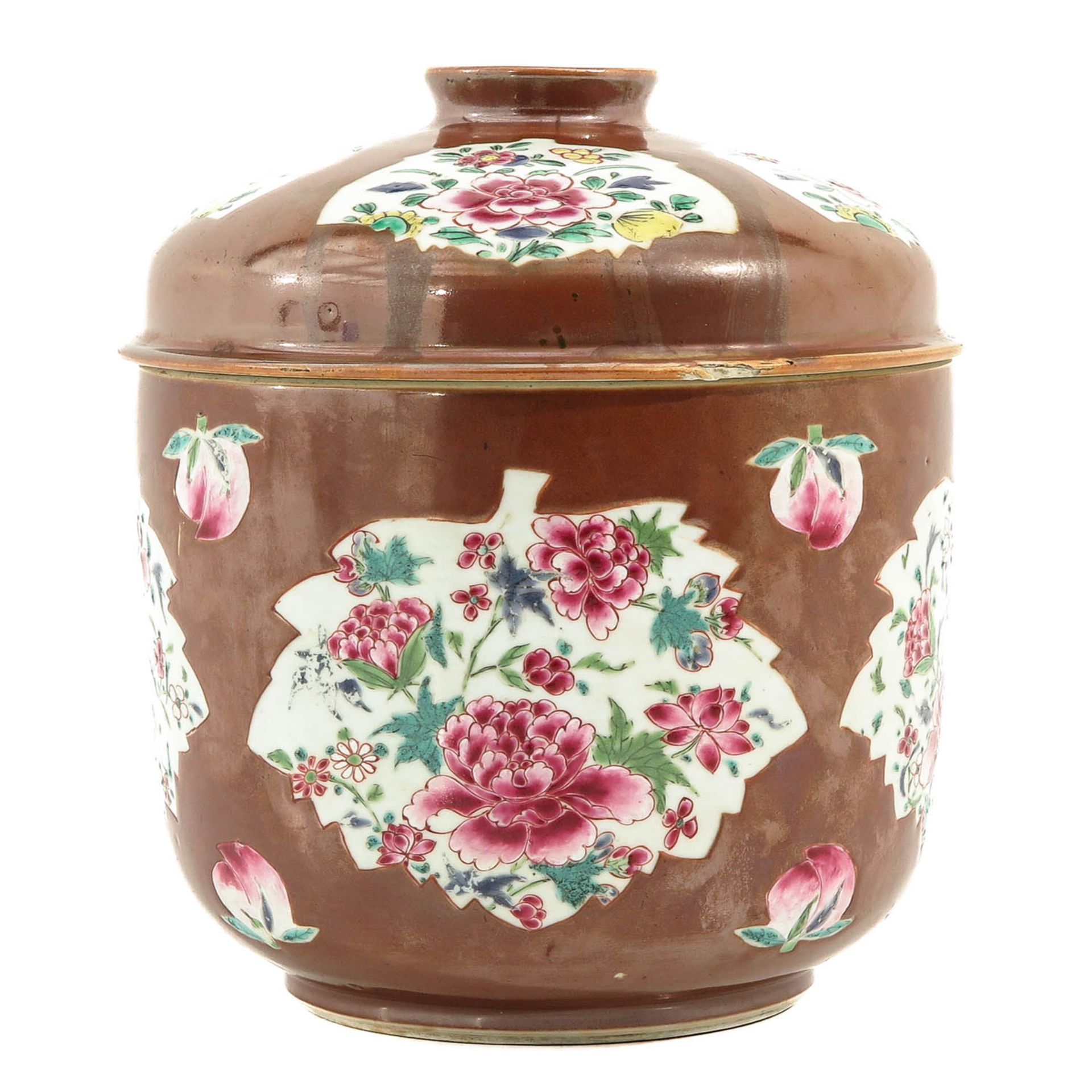 A Batavianware Jar with Cover - Image 4 of 9