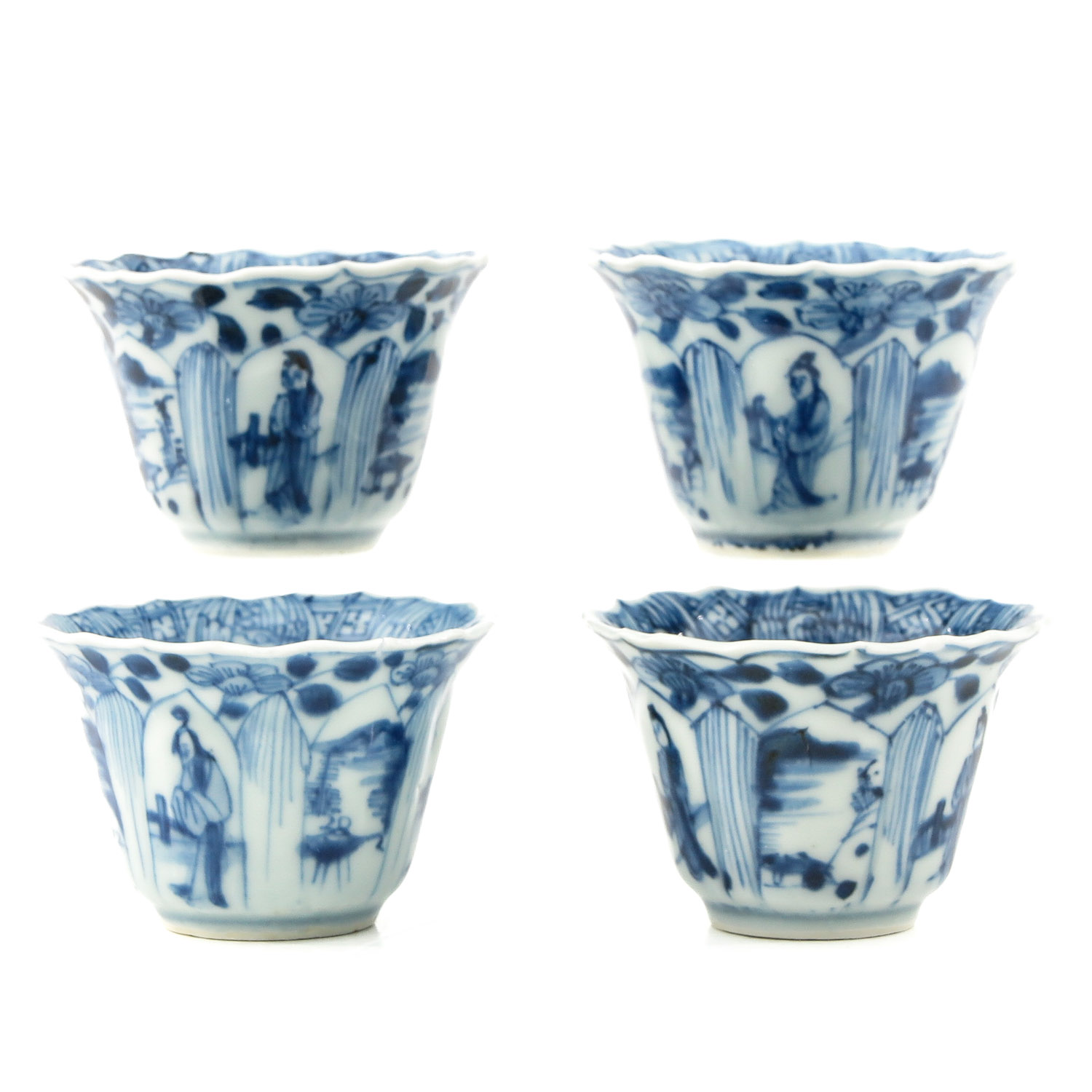 A Lot of 4 Blue and White Cups - Image 2 of 18