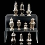 A Collection of 10 Silver Castors