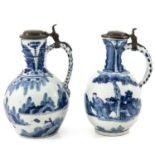 A Lot of 2 Japanese Arita Jugs with Covers