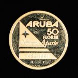 A Gold Aruba Coin 50 Florijn