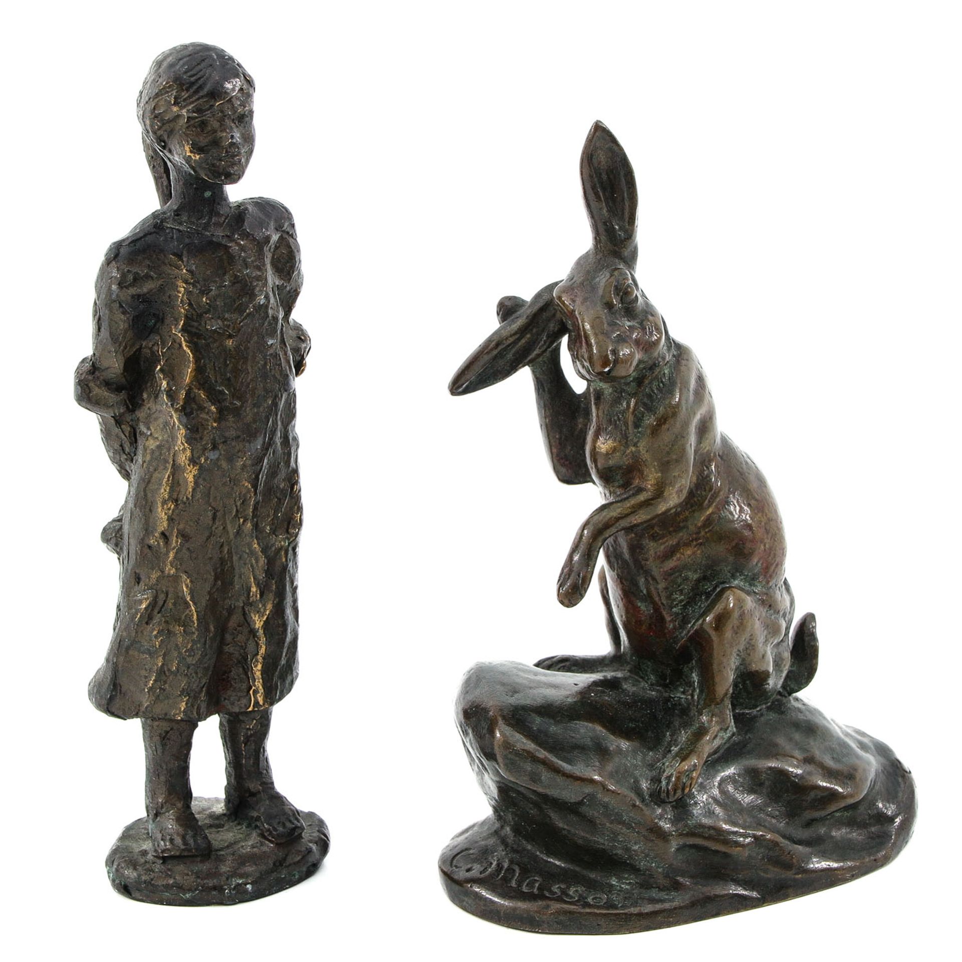 A Lot of 2 Bronze Sculptures