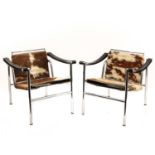 A Pair of Corbusier Design Arm Chairs