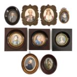 A Lot of 9 Miniature Portraits