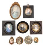 A Collection of 9 Miniature Portraits
