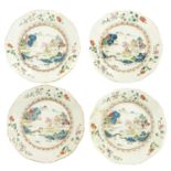 A Series of 4 Famille Rose Plates