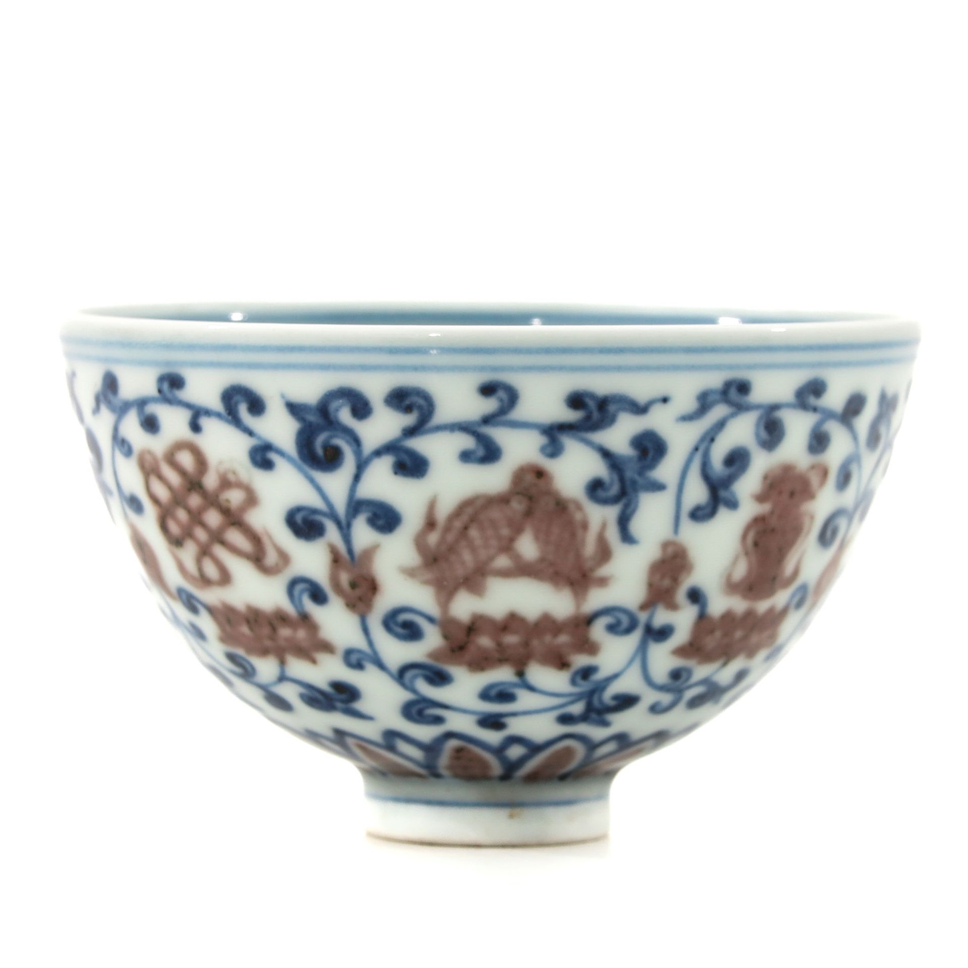 An Iron Red and Blue Decor Cup