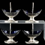 A Collection of 4 Silver Salt Cellars