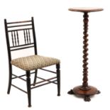 An Antique Chair and Plant Stand