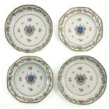 A Series of 4 Famille Rose Armorial Plates