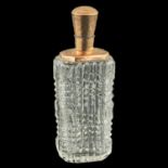 A 19th Century Crystal Perfume Bottle with Gold Top