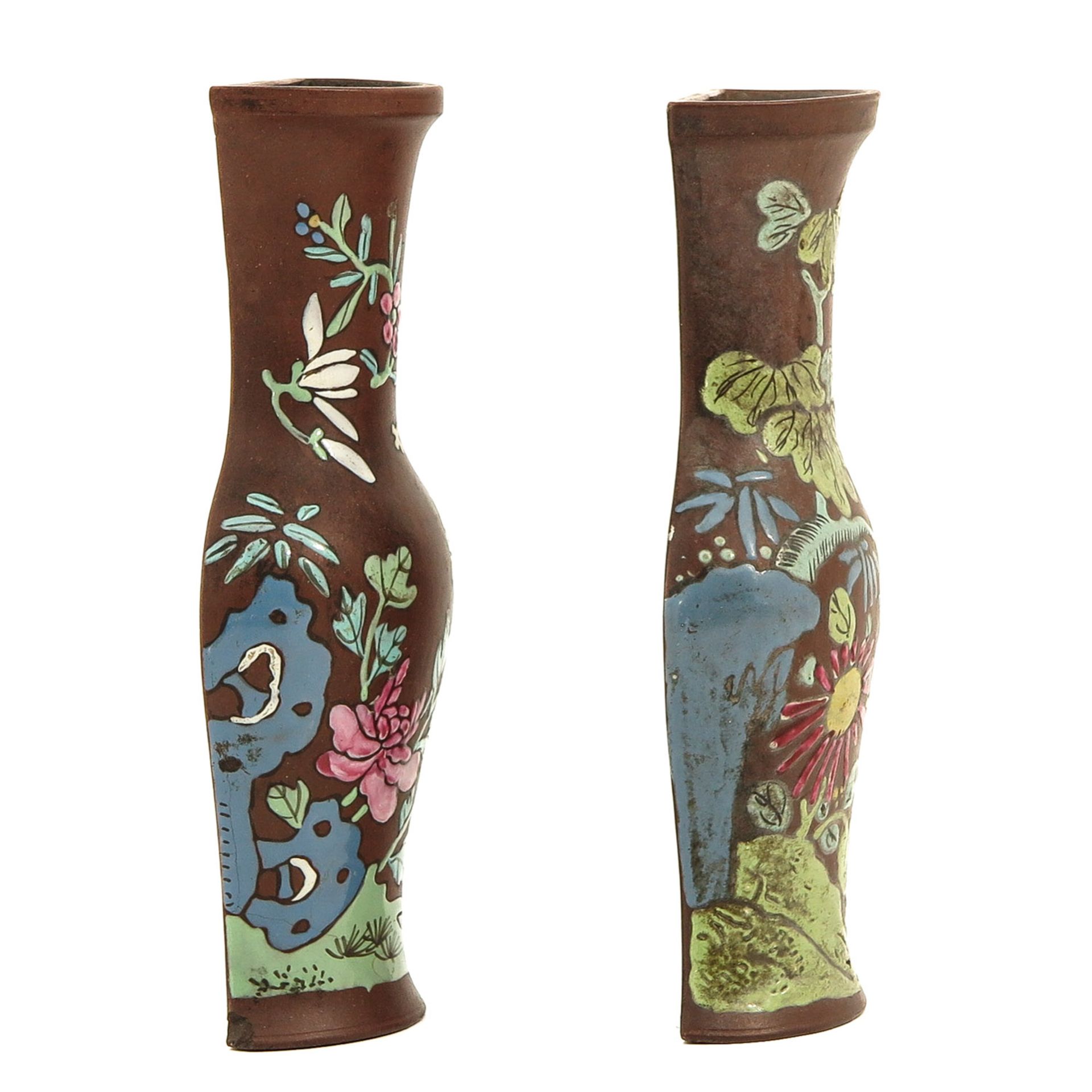 A Pair of Yixing Wall Vases - Image 4 of 9