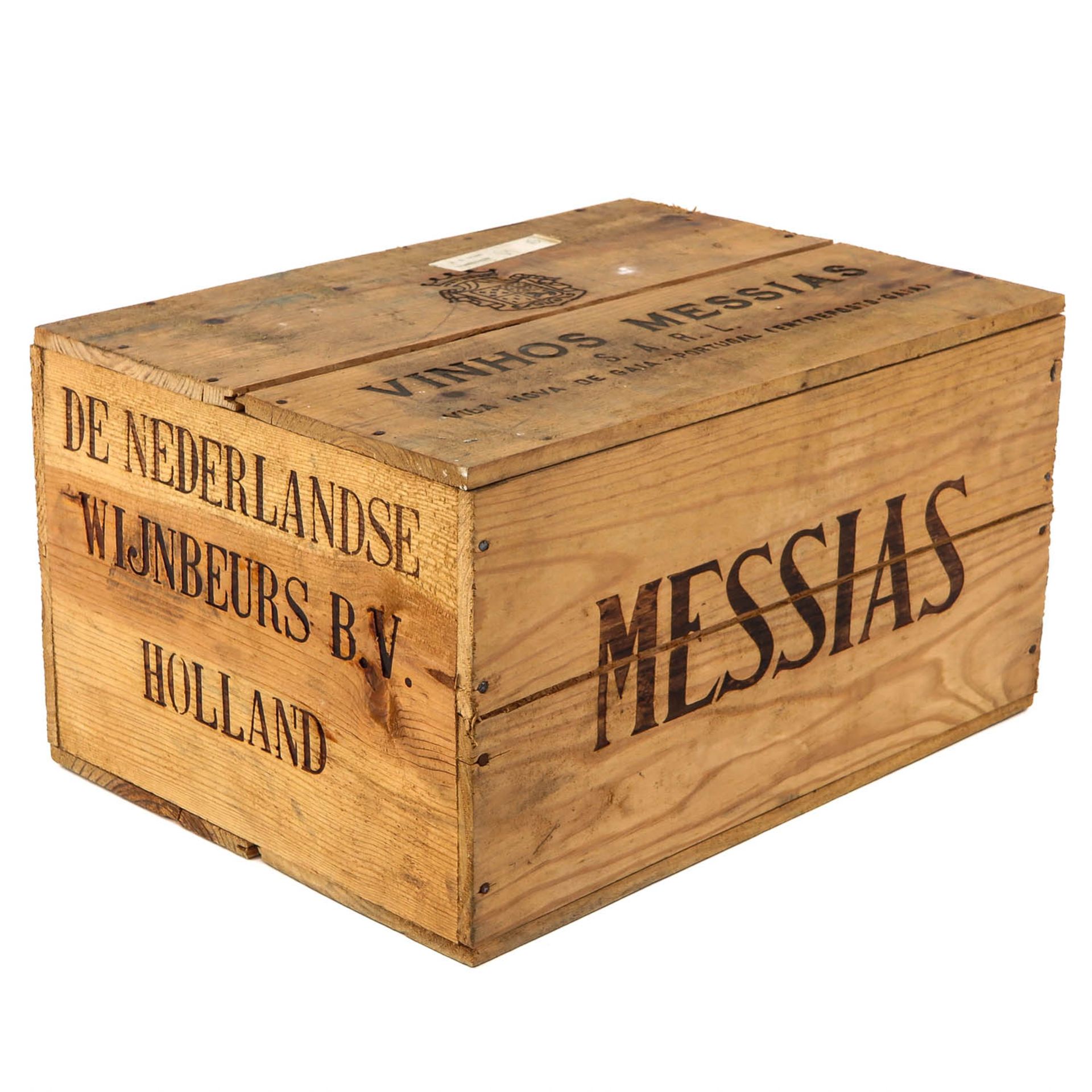 A Crate with 12 Bottles of Port Vinhos Messias