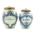 A Pair of 18th Century Delft Tobacco Jars