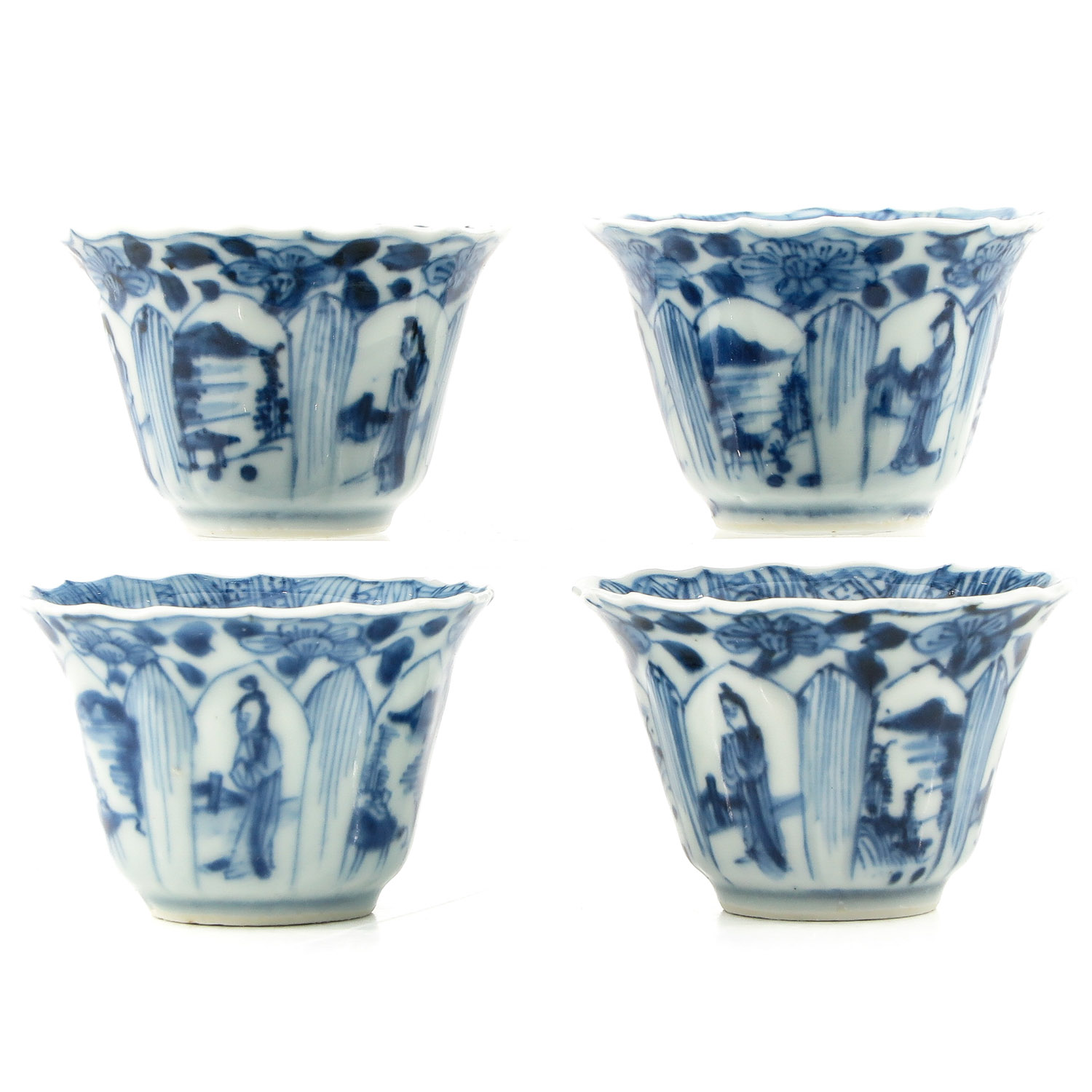 A Lot of 4 Blue and White Cups - Image 3 of 18