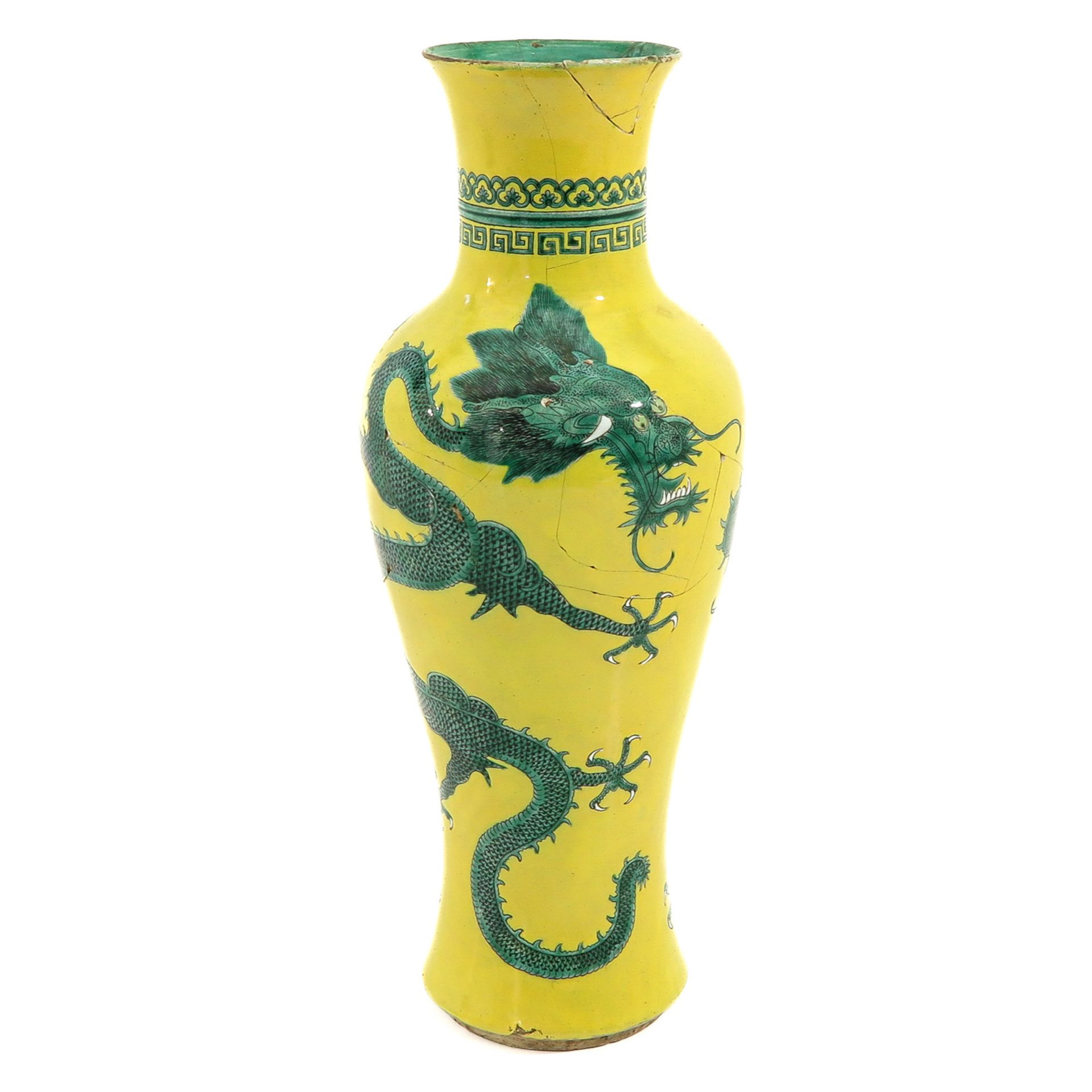 A Yellow and Green Dragon Vase