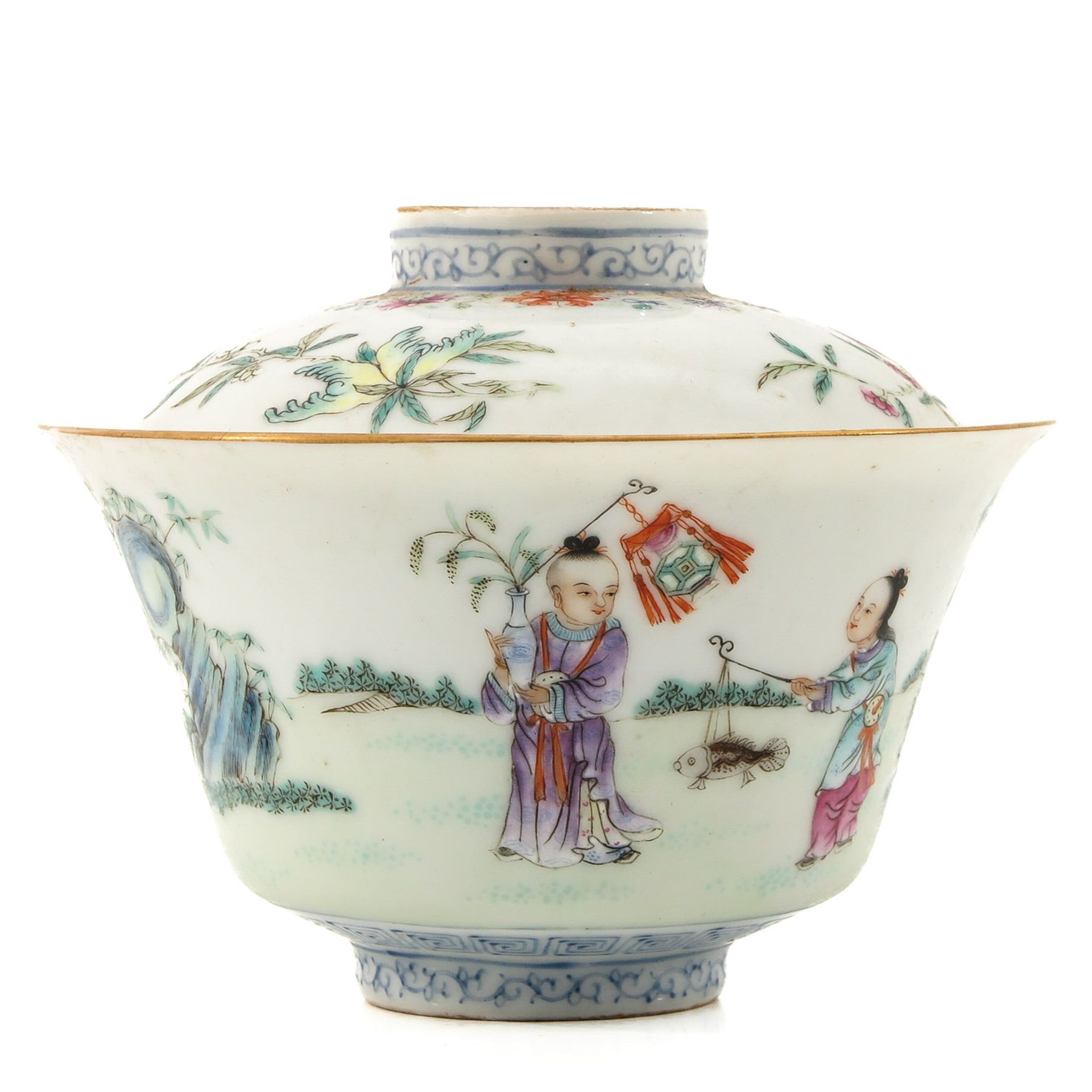 A Famille Rose Cup with Cover - Image 3 of 10