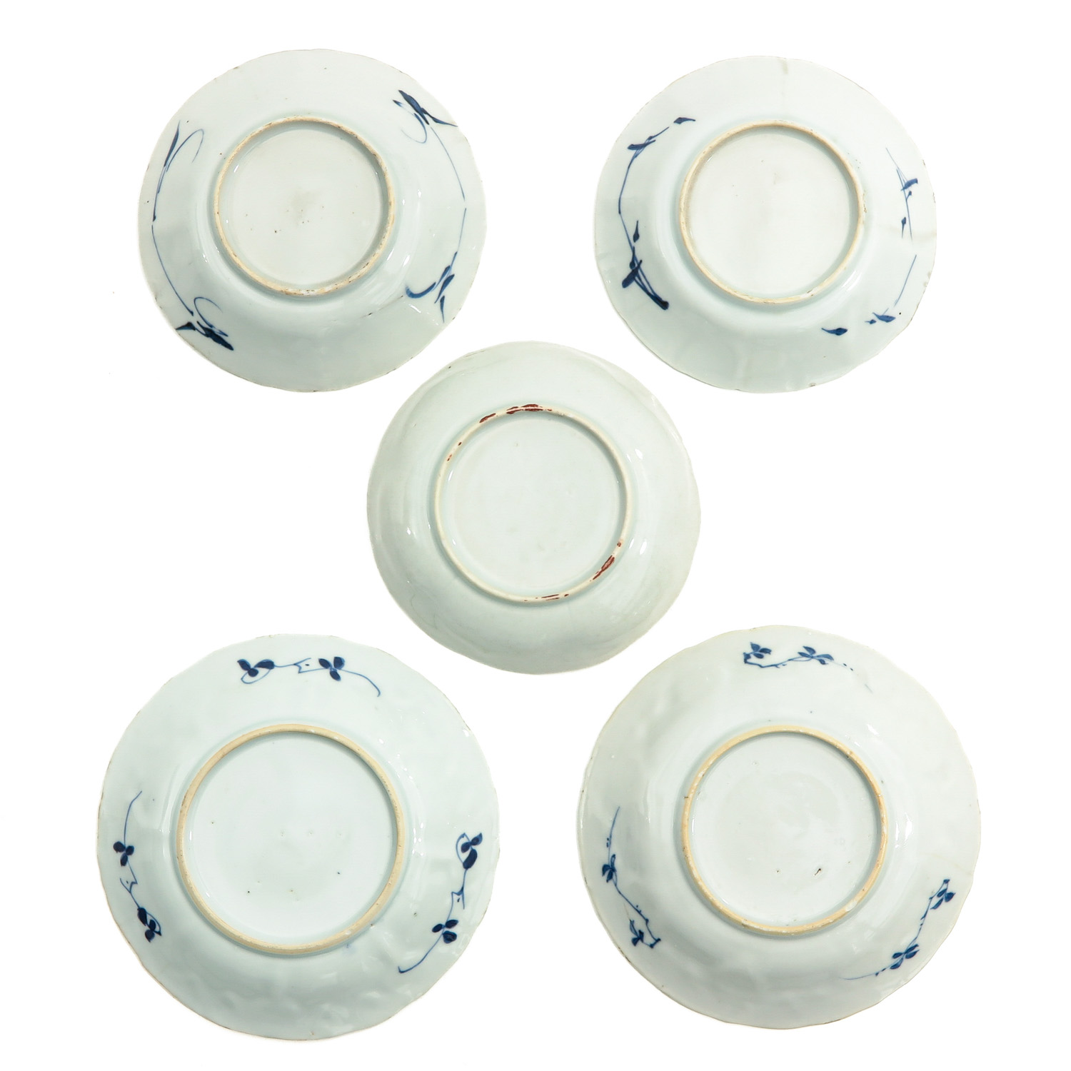 A Collection of 5 Blue and White Cups and Saucers - Image 2 of 10