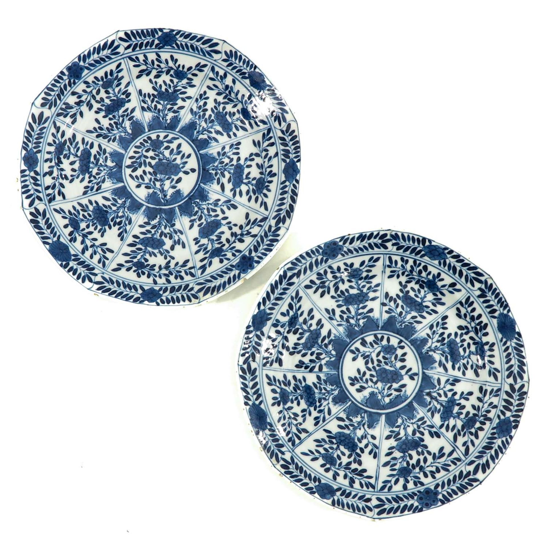 A Pair of Blue and White Plates