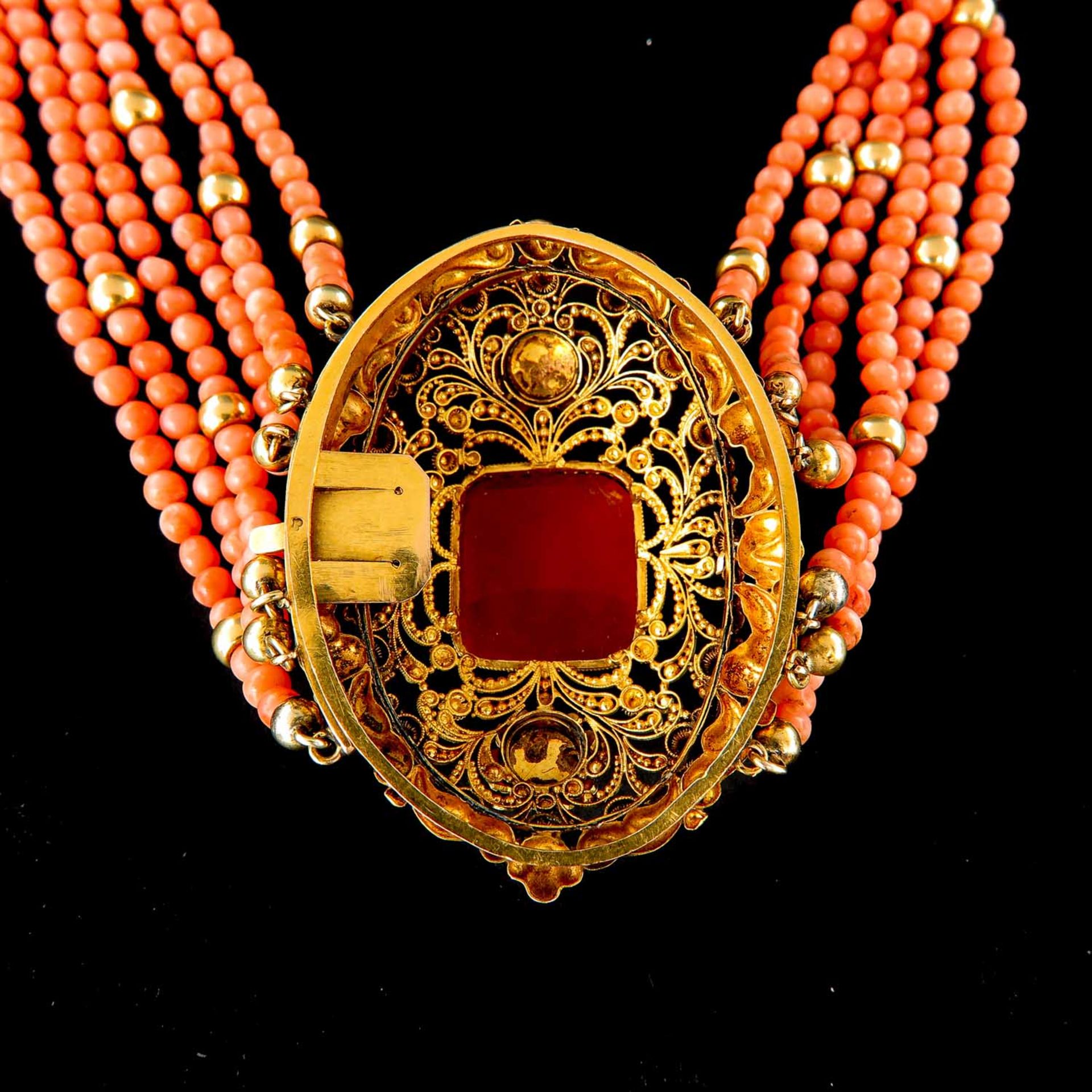 A 6 Strand Coral Necklace - Image 4 of 5