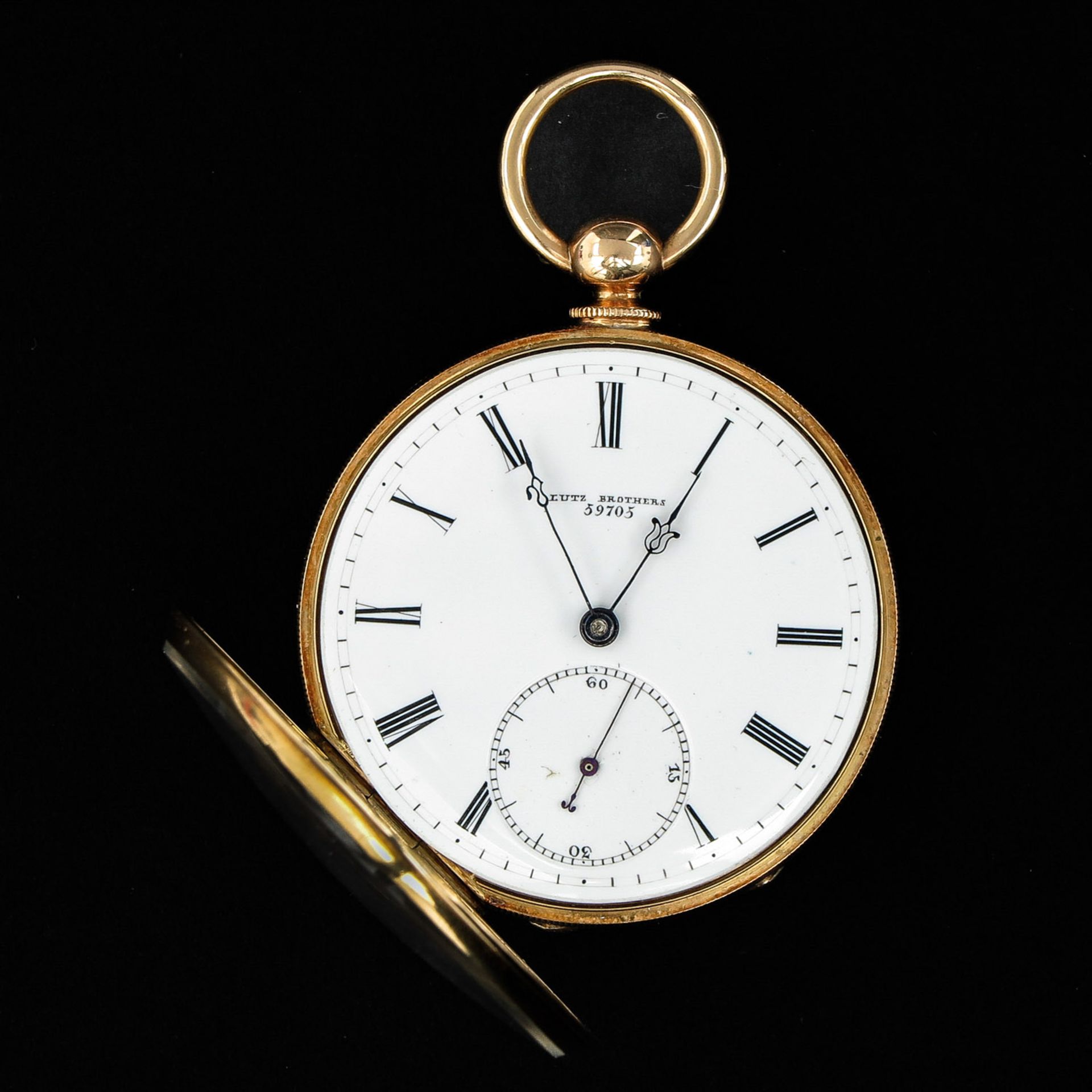 An 18KG Pocket Watch Signed Lutz Brothers - Image 3 of 7