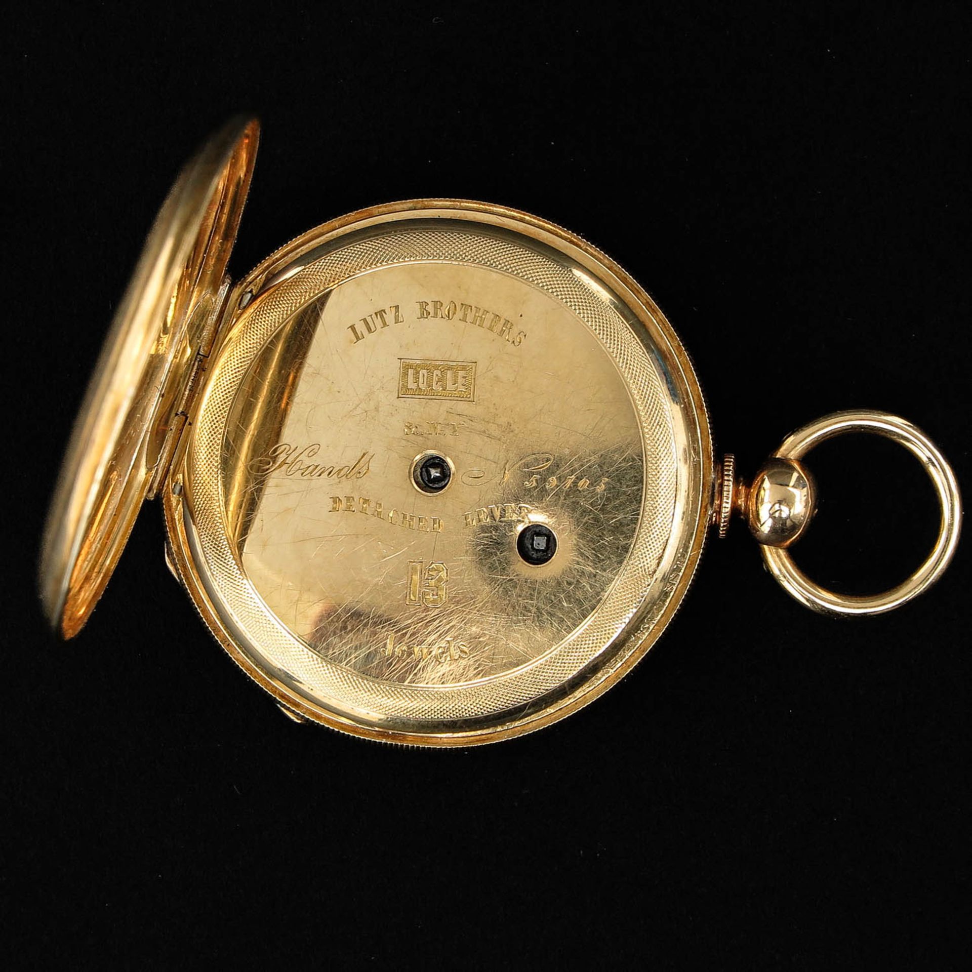 An 18KG Pocket Watch Signed Lutz Brothers - Image 4 of 7