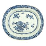 A Blue and White Serving Tray