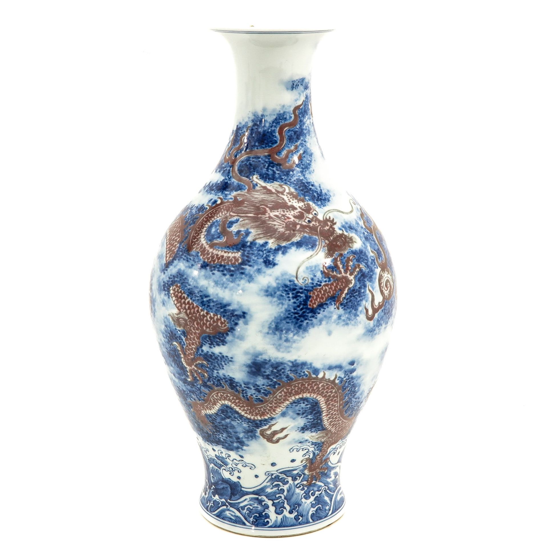 An Iron Red and Blue Vase