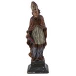 A Carved Wood Sculpture of Saint Augustine