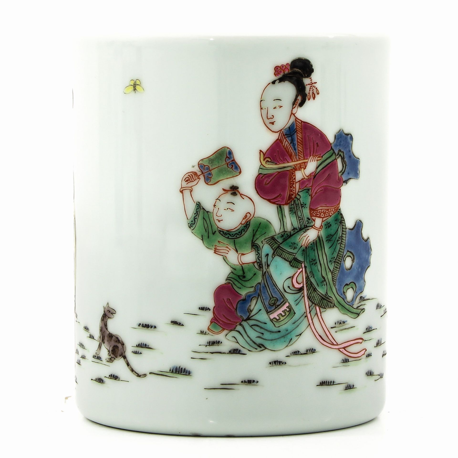 A Famille Rose Brush Pot - Image 2 of 9