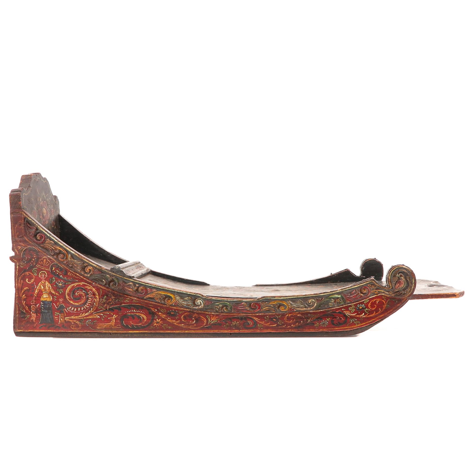 A Hindelopen Painted Sleigh with Prods - Image 3 of 10