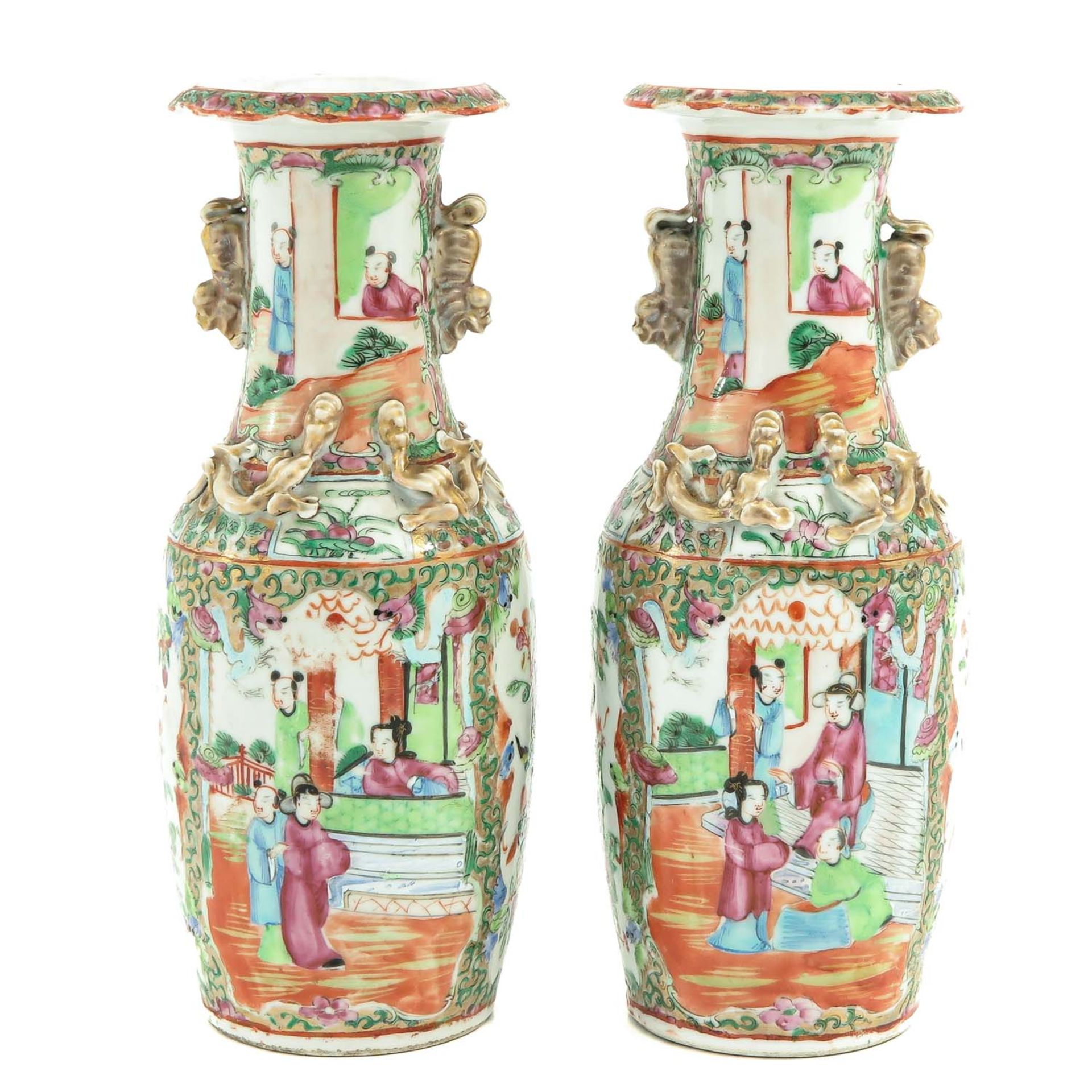 A Pair of Cantonese Vases