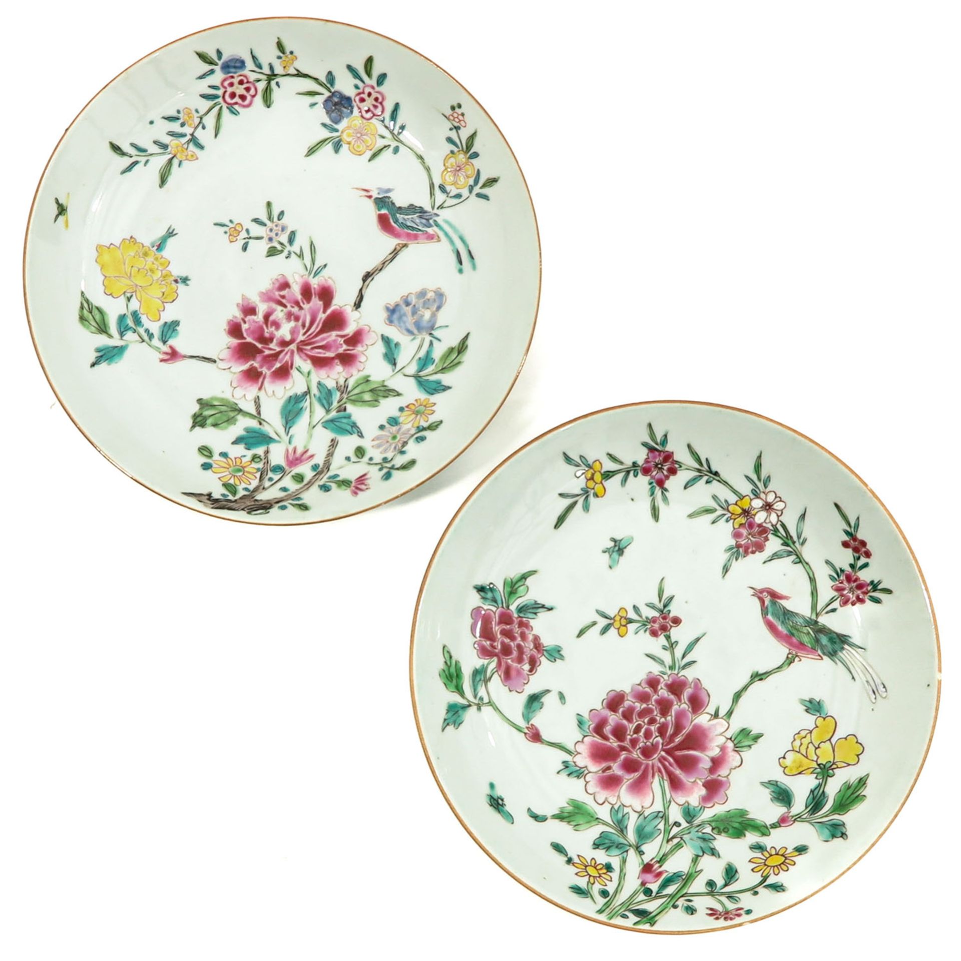 A Pair of Famille Rose Plates