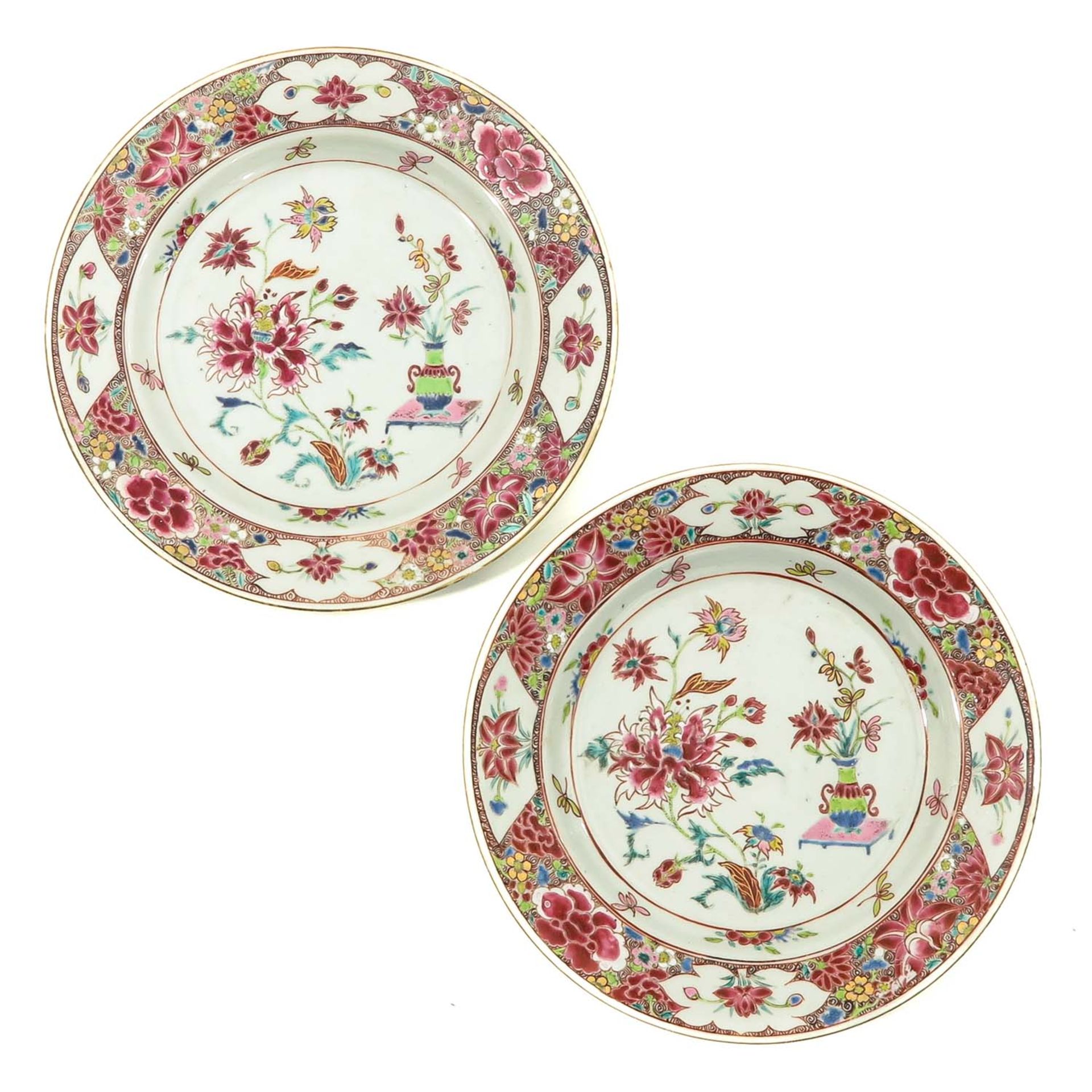 A Pair of Famille Rose Plates