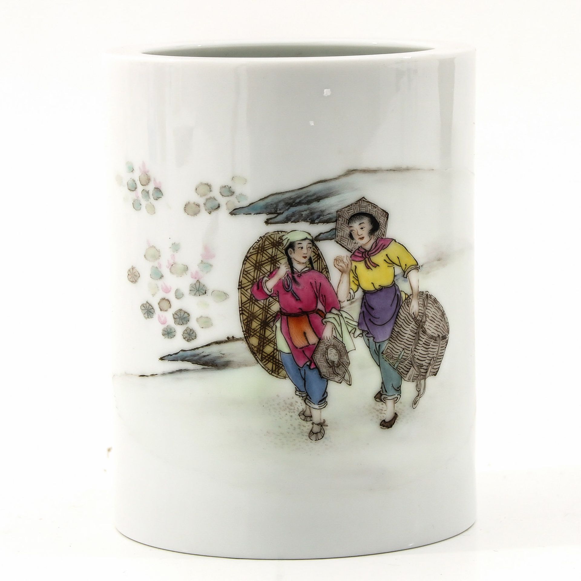 A Famille Rose Cultural Revolution Brush Pot