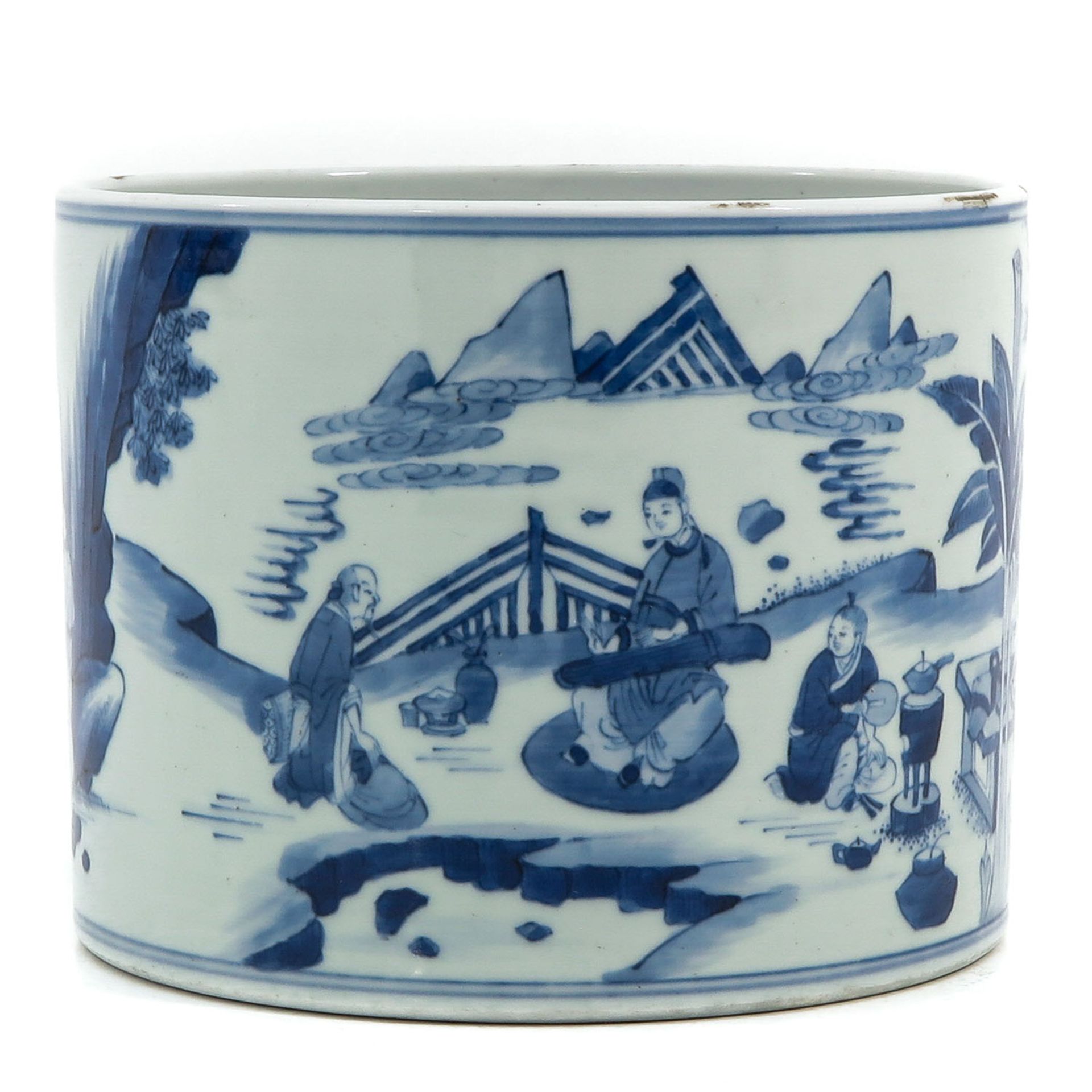 A Blue and White Brush Pot