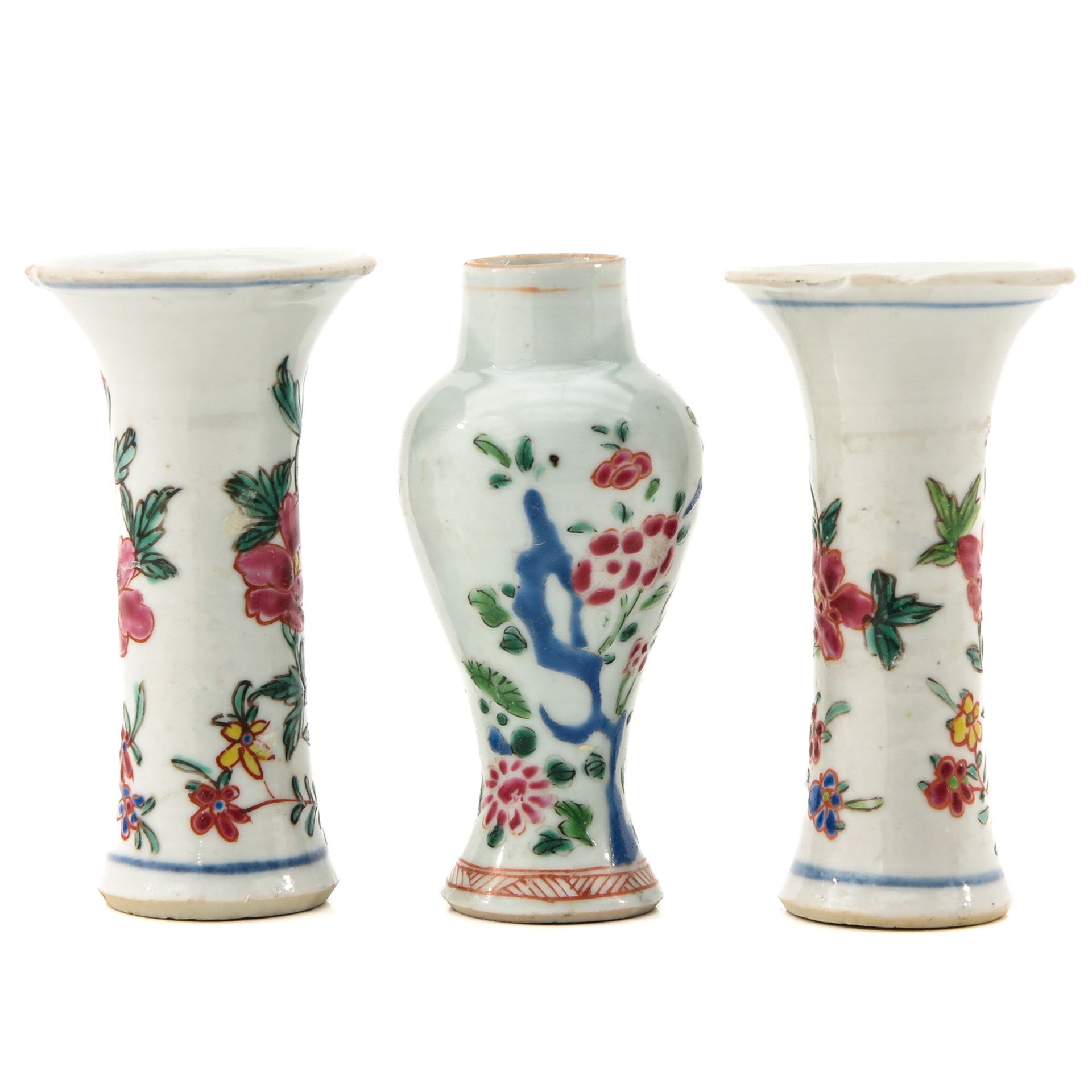 A Collection of 3 Miniature Garniture Vases - Image 4 of 9