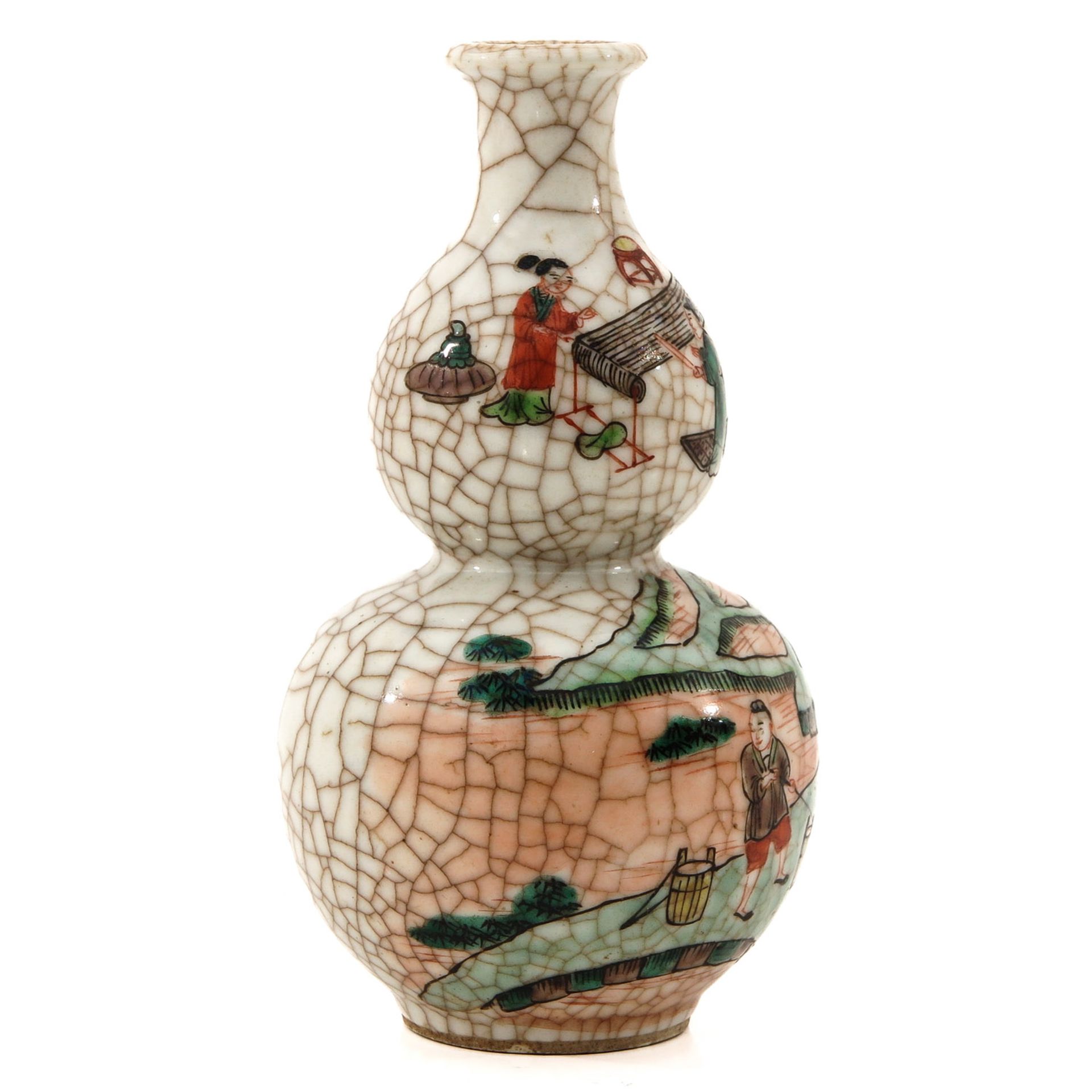 A Famille Verte Double Gourd Vase - Bild 4 aus 9