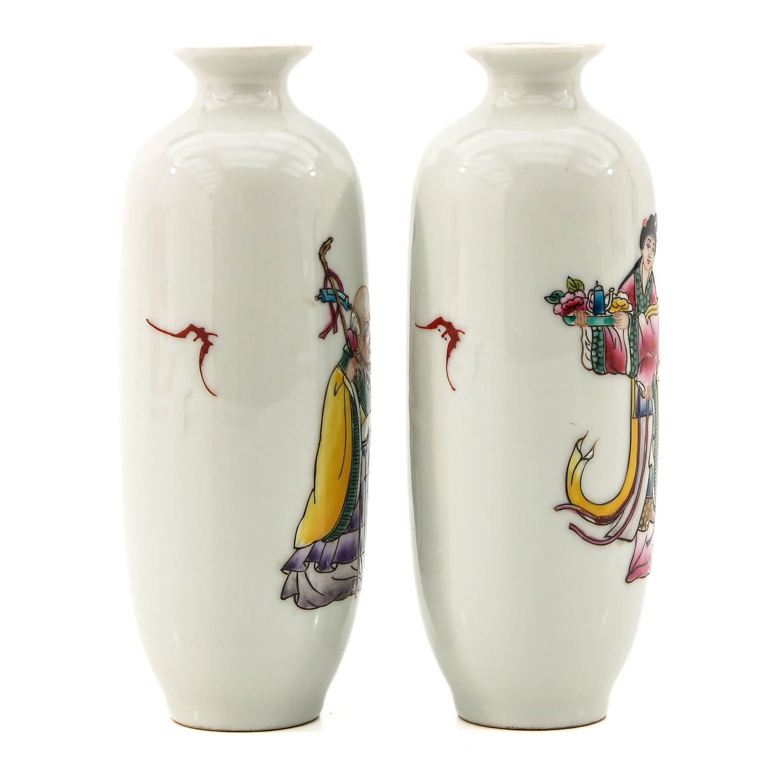 A Pair of Famille Rose Vases - Image 4 of 9