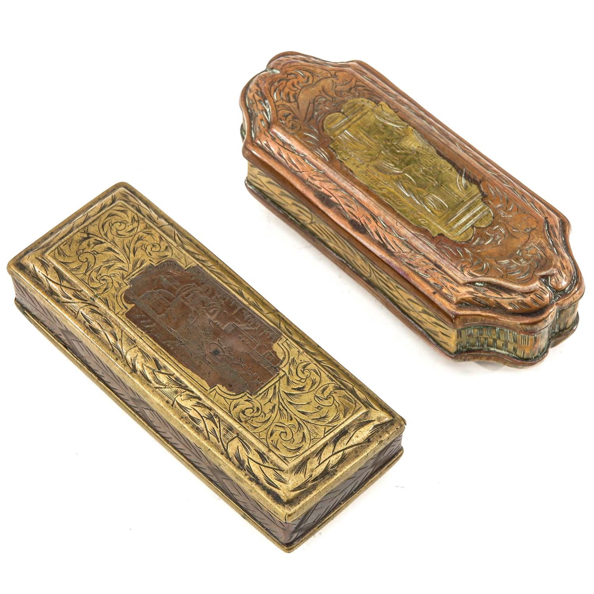 A Lot of 2 18th Century Copper Tobacco Boxes