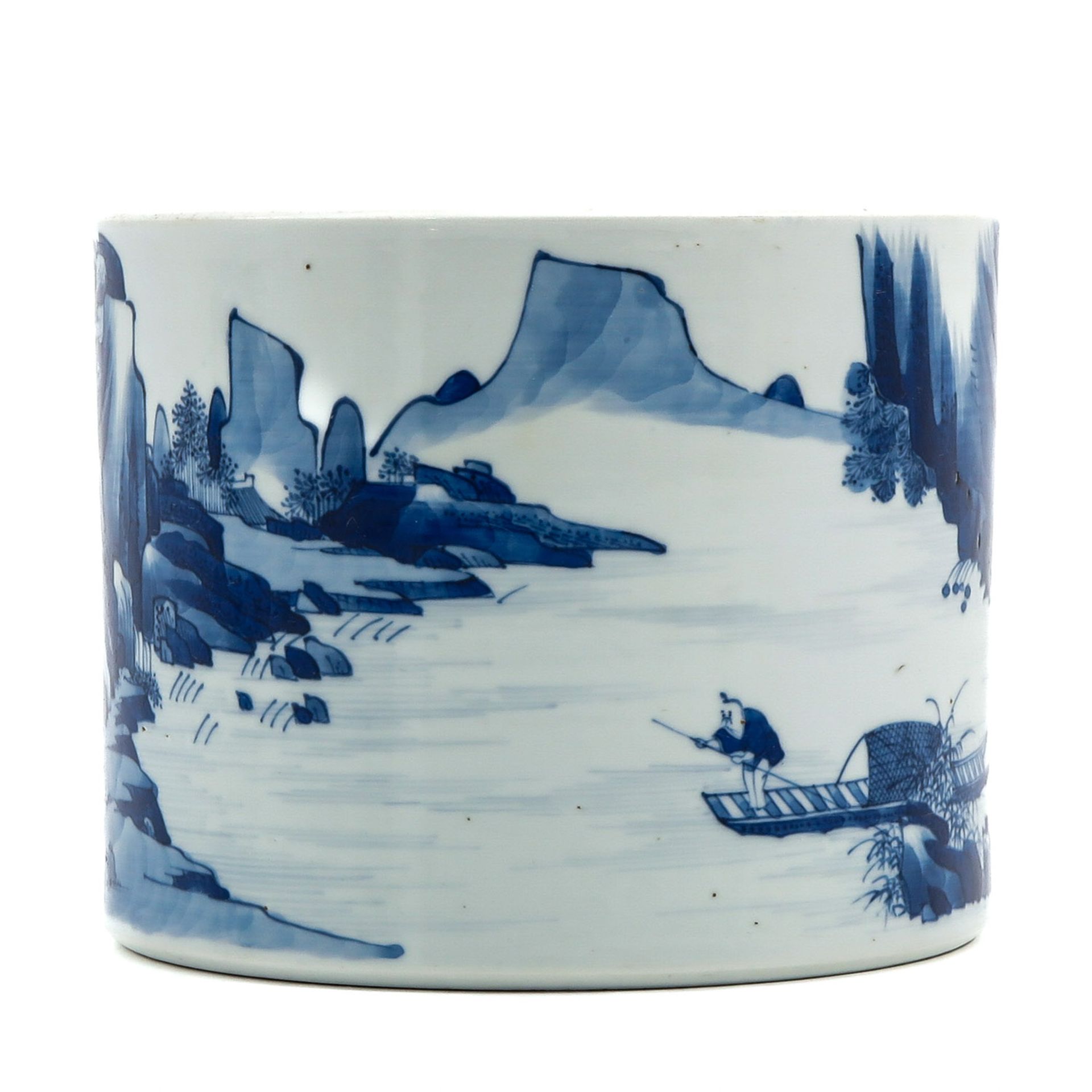 A Blue and White Brush Pot - Image 2 of 9